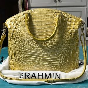 Brahmin Large Duxbury Handbag 14 x 12  x 5 Genuine Leather Yellow